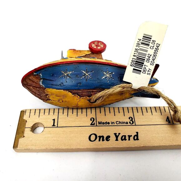 Rare Ornament Figure Zeppelin Aircraft Blimp Propeller Snowman Pilot Rustic Aged - Picture 10 of 10